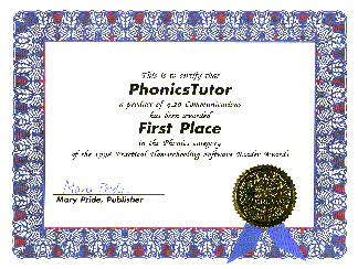 Phonics software award by Practical Homeshooling